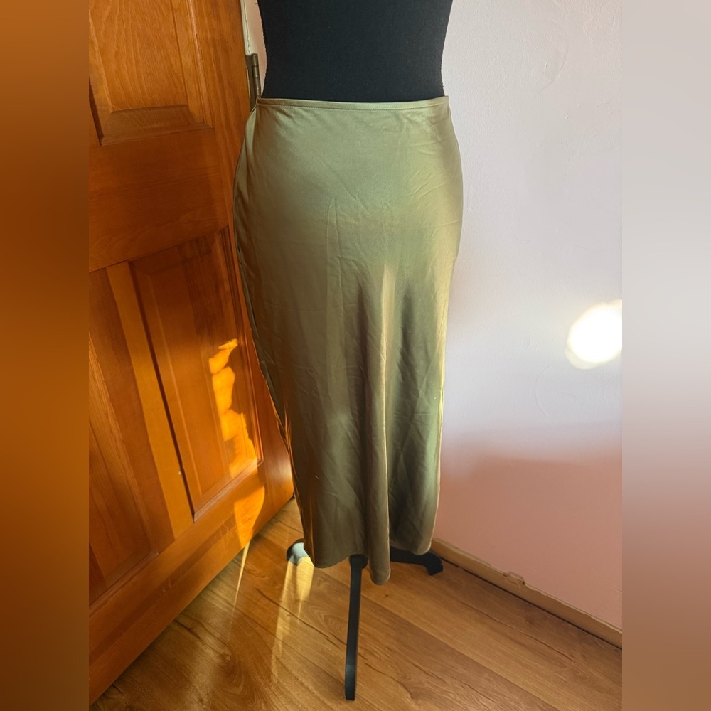 Old Navy Olive Green Silky Skirt